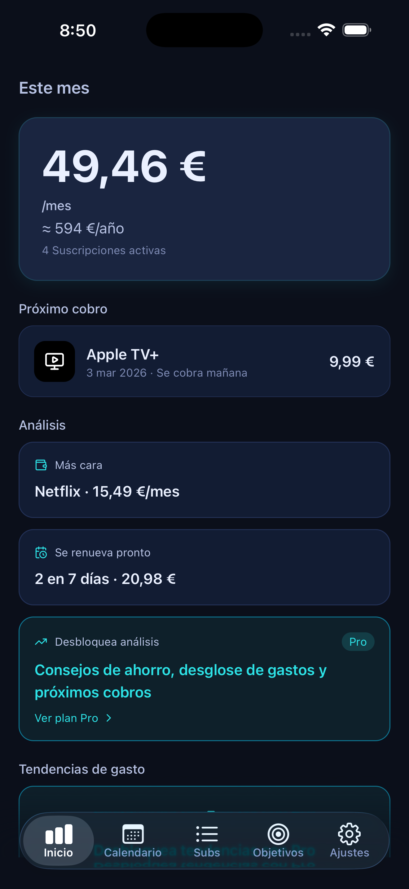 Cuotia — panel Este mes